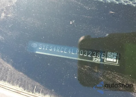 2020 Toyota Corolla Se z USA, uszkodzony, nr VIN 5YFS4RCE4LP032386